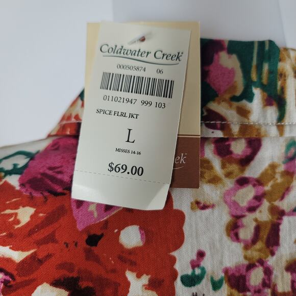 Coldwater Creek Spice Floral Jacket Women Large NWT $69 - Picture 4 of 5